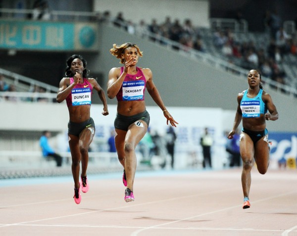 Blessing Okagbare Broke the 200m Meet Record at the Shanghai Diamond League in May 2014. Image: Getty.