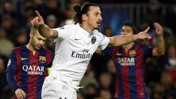 Ibrahimovic Celebrates His 47th Goal in European Competition. Image: AFP/Getty.