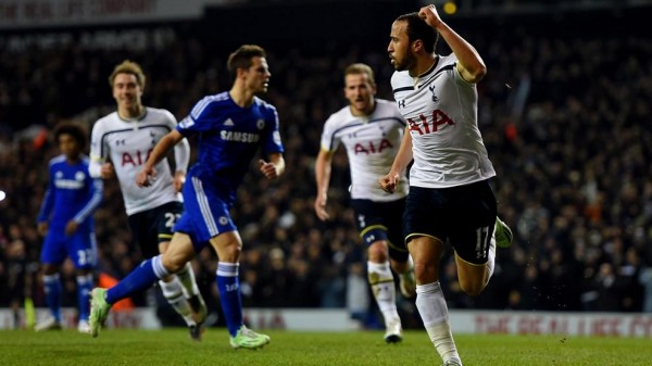 Andros Townsend Celebrates His Goal Against Chelsea at White Hart Lane. Image: Getty.
