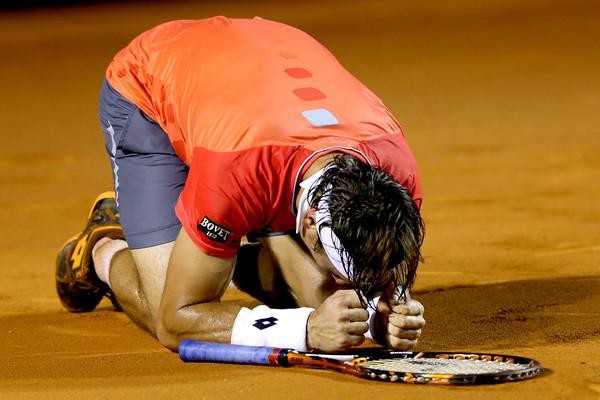 David Ferrer in Euphoria after Winning Rio Open. Image: Getty.
