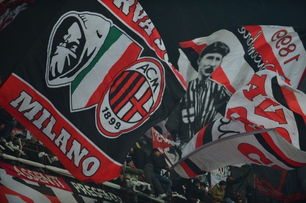 AC Milan Fans Waves Their Flag During an Italian Serie A Match. Image: AFP.