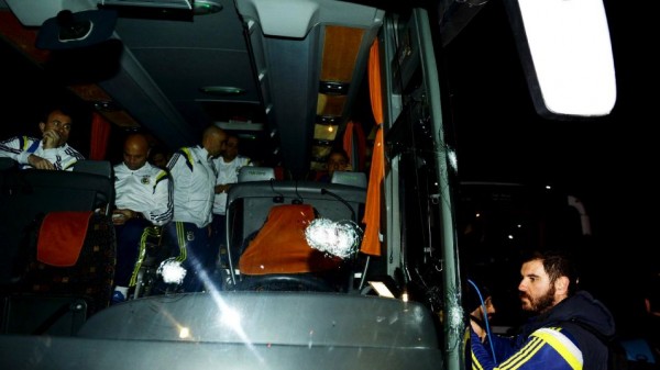 Fenerbahce Bus Attacked By a Gunman after a Turkish Super Lig WIn at Rizespor. Image: Reuters.