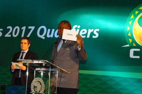 Issa Hayatou Unveils the Host Nations of the 2017 Africa Cup of Nations. Image: Caf.