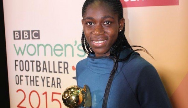 Asisat Oshoala is BBC Women's Footballer of the Year. Image: BBC.