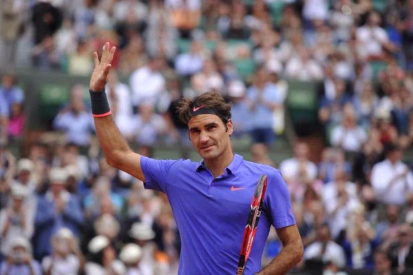 Roger Federer Sees Off Gael Monfils Through to French Open Last 8. Image: RG via Getty.