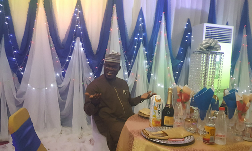 Gov. Yahaya Bello expressing surprise at the birthday party thrown for him last weekend in Lokoja.