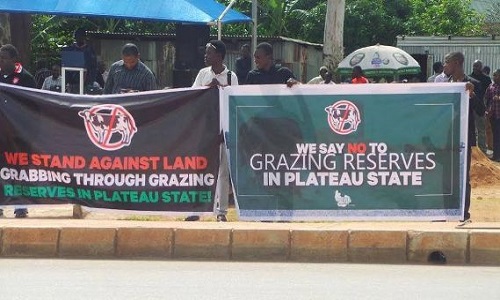 protest against grazing reserve-plateau