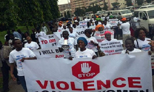 women protest against Dino Melaye in Abuja