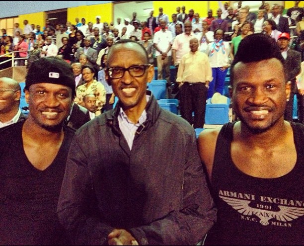 Psquare With Rwandan President, Paul Kagame Before Kick-Off Of Their Concert