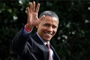 Obama with a toothy grin