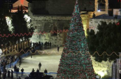 A general view of Manger Square, outside the Church of the Nativity, the site revered as the birthplace of Jesus, is seen on Christmas eve in the West Bank town of Bethlehem December 24, 2012. REUTERS
