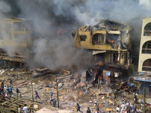 FILE IMAGE: BUILDINGS BURNT BY AN EXPLOSION CAUSED BY FIRECRACKERS ON BOXING DAY 2012