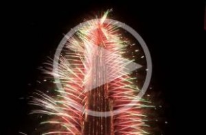 Burj Khalifa fireworks ring in the new year