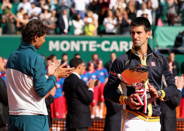 Djokovic and Nadal at the Monte Carlo Masters in 2013. Image: Getty.
