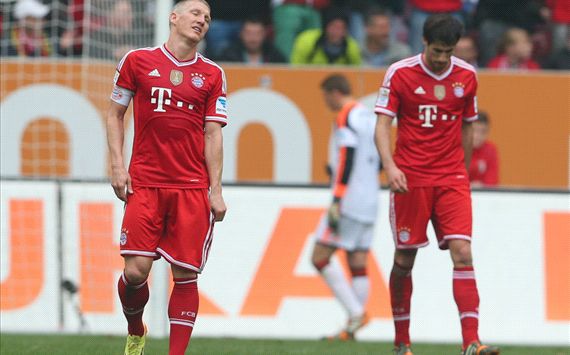 A Dismayed Schweinsteiger after Bayern's 1-0 Deeat By Augsburg.