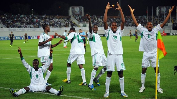 Golden Eaglets Players Celebrates During the 2013 Fifa World Cup in the UAE. Image: Getty.