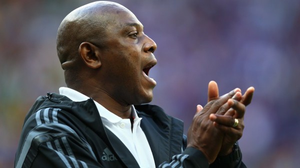 Stephen Keshi Relays Instructions to His Wards During Their Last-16 Duel With France in Brasilia. Fifa via Getty Image.