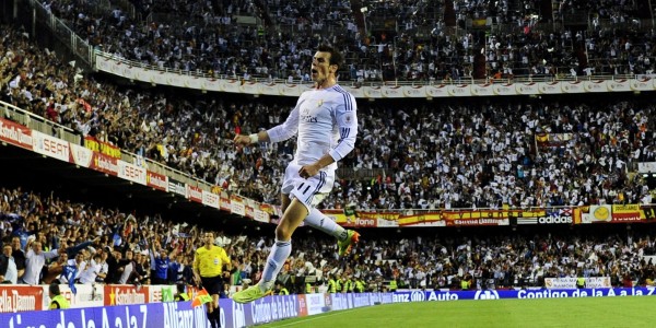 Gareth Bale Celebrates Scoring the Copa Del Rey Final Winning-Goal Against Barcelona Last Season. Image: AFP/ Getty Image.