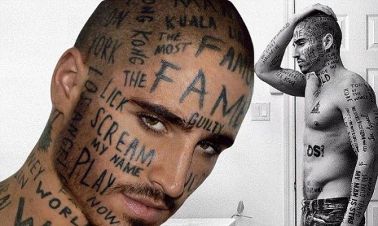 Male Model with 24 Words Tattooed on His Face Says He Wants to 'Make an  Impact' - Information Nigeria