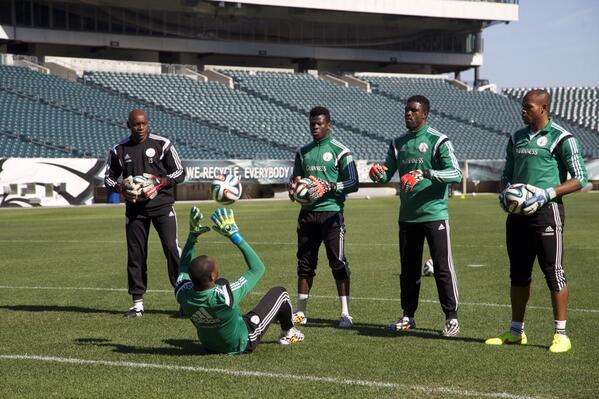 Vincent Enyeama and His Understudies During a Training Session Ahead of this Year's World Cup. Image: Super Eagles.