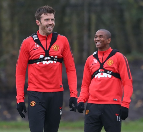 Michael Carrick Out, Ashley Young In, Says Louis van Gaal. Image: MUFC via Getty.