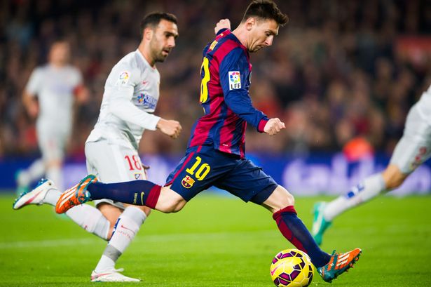 Messi in action for Barcelona