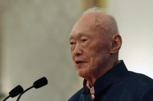 Singapore's former Prime Minister Lee speaks during his book launch at the Istana in Singapore