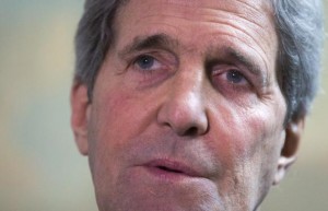 U.S. Secretary of State John Kerry delivers a statement at a press conference in London
