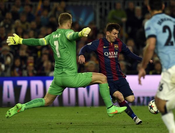 Goalkeeper Joe Hart Was the Reason Scores at the Camp Nou Was Not Like Barca 4-0 Man City. Image: AFP/Getty. 