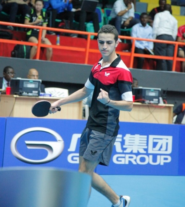 Shady Magdy Came Back from Losing the Opening Game to Seeing Off Nurudeen Hassan in the Last 16 of the U-21 Men's Singles Event, Lagos Open 2015. Image: NTTF.