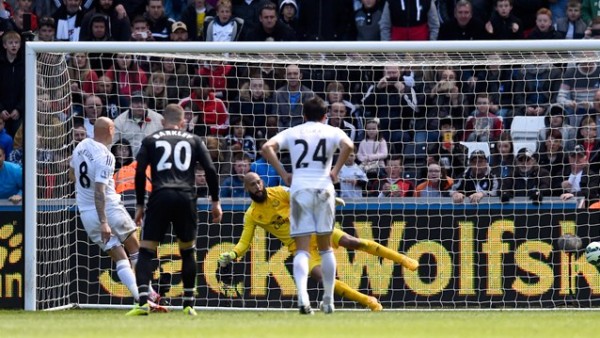 Jonjo Shelvey Equalises for Swansea against Everton. Image: Getty. 
