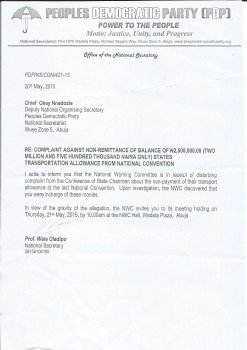 PDP letter
