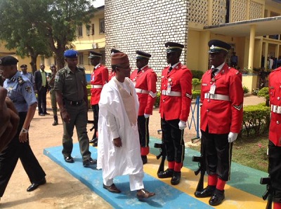 GOV. EL-RUFAI INSPECTING A POLICE GUARD OF HONOUR MOUNTED IN HIS HONOUR (CREDIT: @elrufai on Twitter)