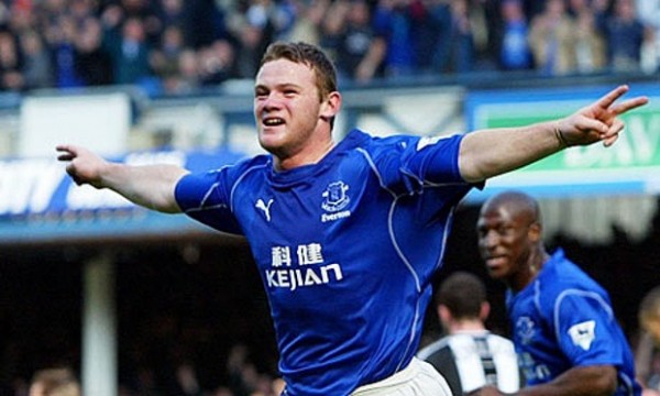 Rooney Celebrates Scoring for Everton. Image: Getty.