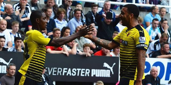 Odion Ighalo Celebrates His Fourth Goal of the 2015-16 Premier League Season at St James' Park. Image: Getty.