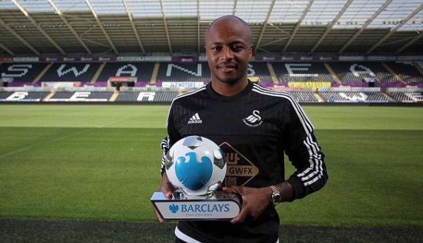 Andre Ayew Wins Barclays Player of the Nonth of August Award. Image: Premier League.