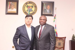 Global Group CEO, RB Plc, Mr. Rakesh Kapoor being received by the Governor of Lagos State Mr. Akinwunmi Ambode during a courtesy visit by the RB team to the Governor’s Office, Alausa, Ikeja. 