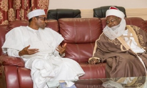 Emir of Katsina-Abdul-Mummuni Kabir and President Muhammadu Buhari