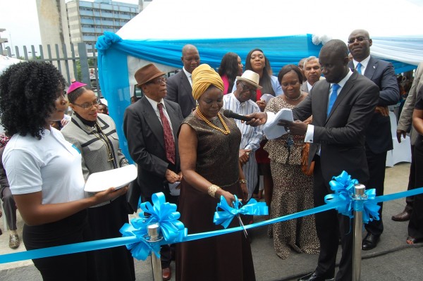 Dame Joy Igwe unveiling the Station Road branch