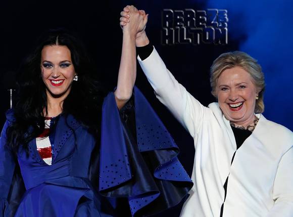 Katy Perry and Hillary Clinton