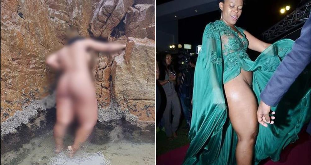 South African socialite Zodwa Wabantu who is quite famous for not wearing u...