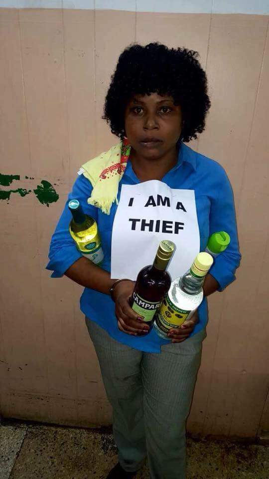 Woman Forced To Wear I Am A Thief Tag After Being Caught Photo Information Nigeria