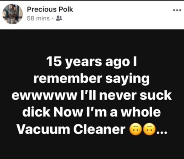15 years ago i remember saying ewwww ill never suck a dk now im a whole vacuum cleaner lady says