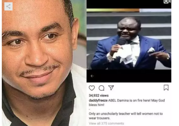 See what Daddy Freeze just did to a Pastor who preached that women can wear trousers