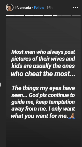 'Men who post photos of their wives cheat more' - Ifu Ennada