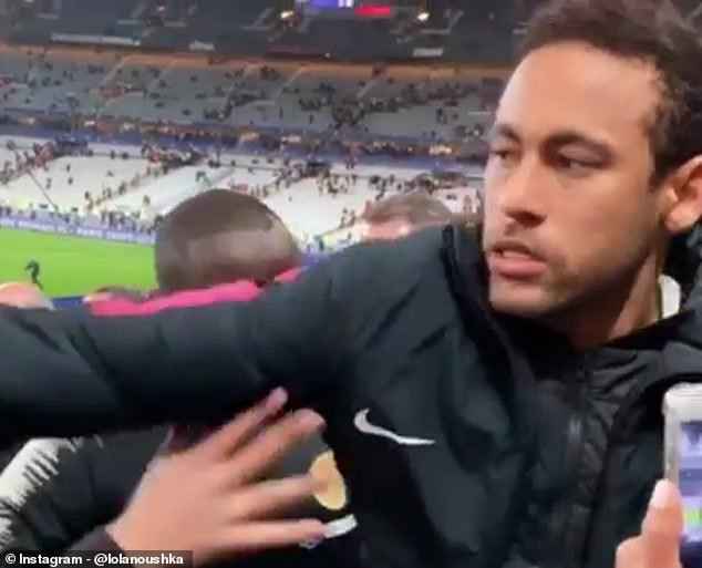 [Video]: Watch as Neymar throws a punch at a football fan after game loss