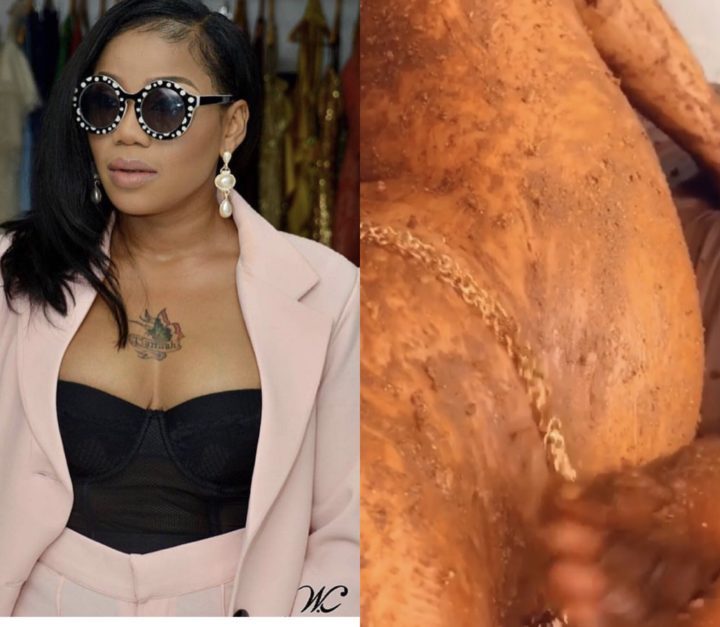 Toyin Lawani brutally drags lady for criticized her for exfoliating her skin