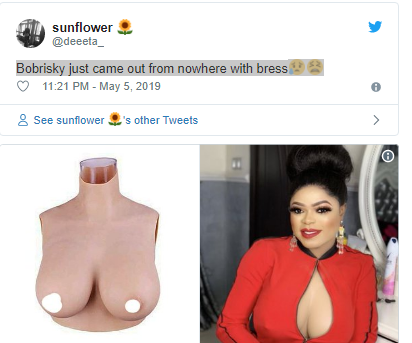 Nigerians drag Bobrisky after he shared photos of his installed boobs