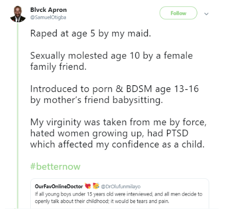 'A maid raped me at the age of 5' - Nigerian man shares his horrific sexual abuse story