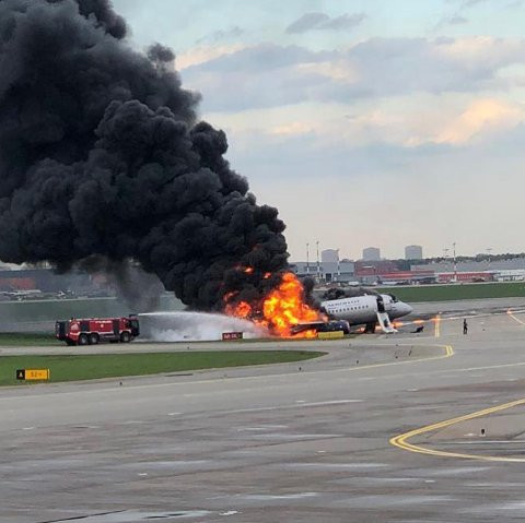 [Photos]: 41 dead as plane crashes in Moscow